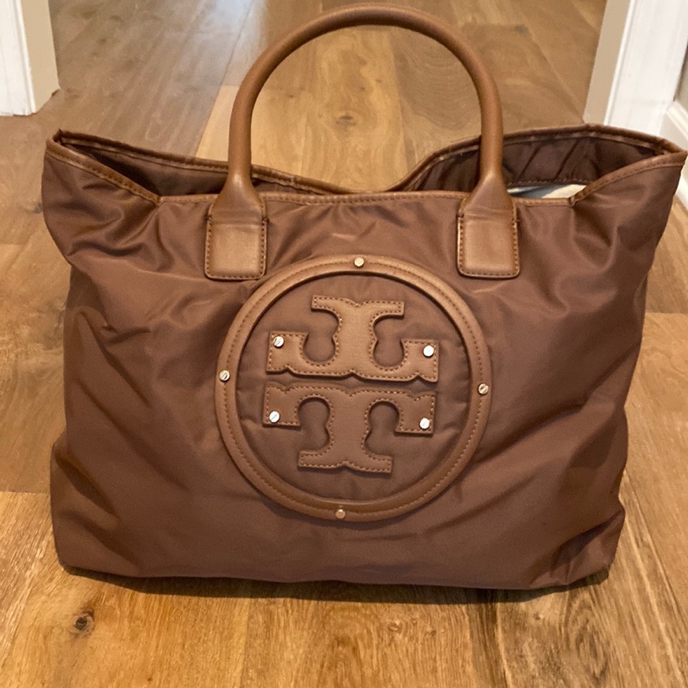 Tory Burch brown nylon bag.  Great overnight bag